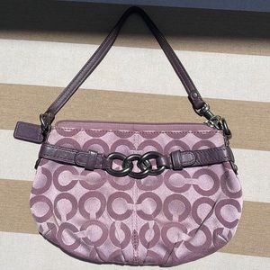 Coach Purple Signature Canvas Wristlet